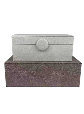 北欧双色搭配现代l简约室内软装设计卧室梳妆台首饰收纳装饰盒摆