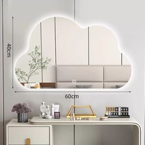 Cloud led with lamp minimalist Cosmetic Mirror Bathroom Wall-mounted Mirror Dresser Desktop Mirror Dorm dorm Self-adhesive with a wall