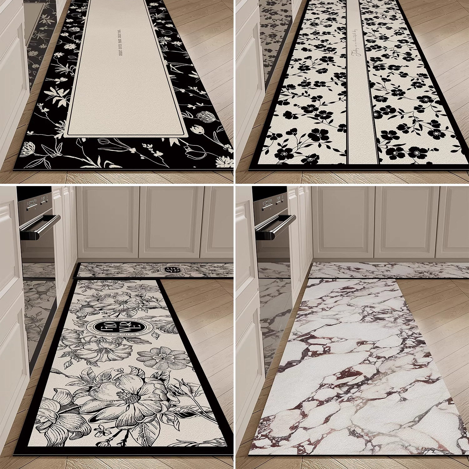 Special kitchen floor mats, non-slip, wipeable and wash-free, diatom mud foot mats, household anti-dirty strip floor mats, anti-fouling carpets