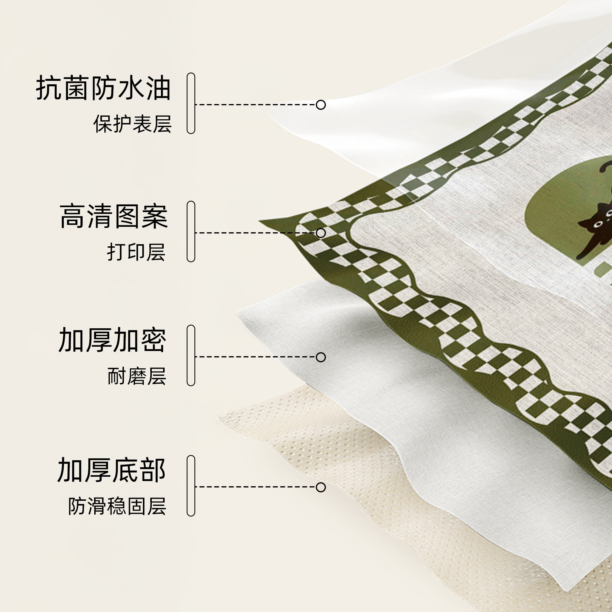 中古风餐桌桌布防水防油免洗防烫桌垫轻奢高级感复古绿色茶几盖布,淘宝优惠券,粉丝福利购,淘宝优惠卷