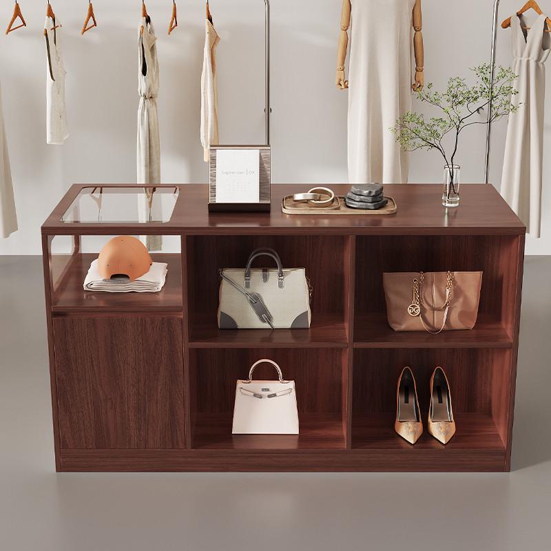 服装店中岛柜收银台带玻璃流w水台展示台柜台摆件饰品陈列柜吧台 - 图3