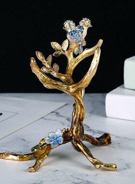 珐琅彩中式金属摆件招财水晶球摆C件电视柜办公室客厅转运装饰品