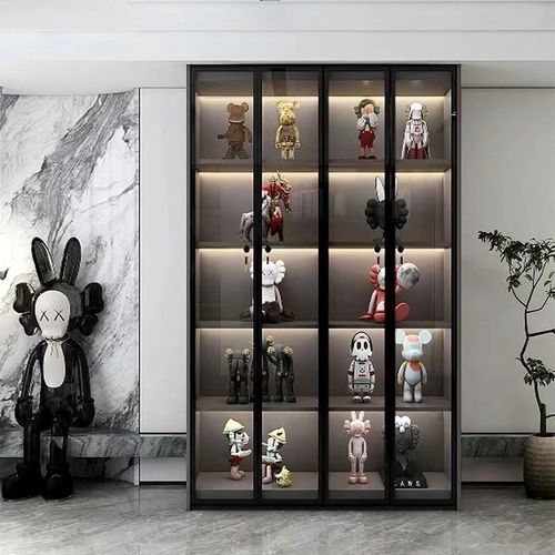 轻奢手办展示柜乐尘高陈列储物柜玻璃门F简约现具代防书WUDU柜展 - 图0