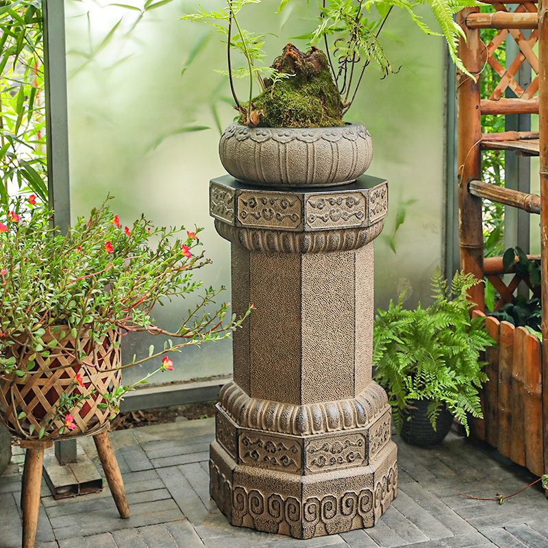 中式花园庭院彷古石墩摆件u户外造景家居覆古装饰展X示柱实木花架,淘宝优惠券,粉丝福利购,淘宝优惠卷