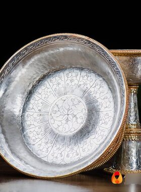 八吉祥供供18金手工鎏银杯杯尼泊尔供供具供杯杯铜 鎏的cm大号