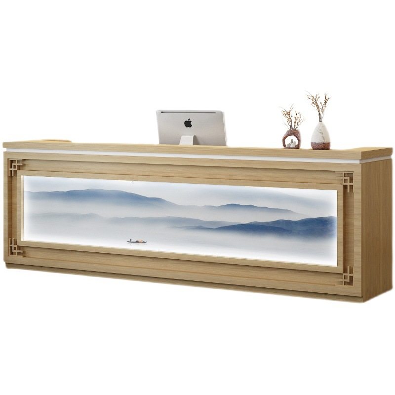 新中式实木吧台采耳馆收银台养生堂足浴店接待台复古民宿前台,淘宝优惠券,粉丝福利购,淘宝优惠卷