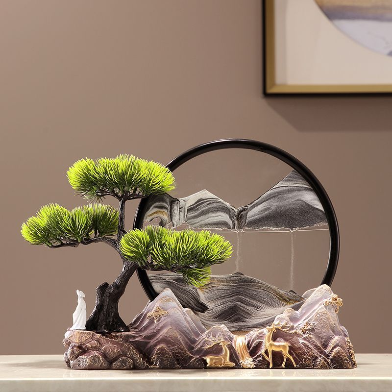 新中式文创纪念品风景摆件流沙画客厅办公室玄关摆件升职乔迁礼物