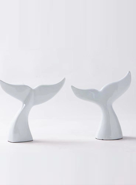 现代简约北欧家居客厅电视柜创意抽象鱼尾巴M摆件儿童房装饰工艺