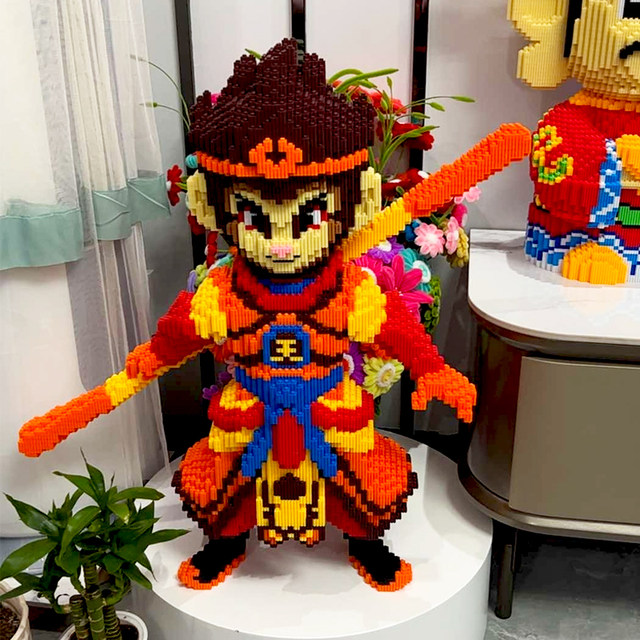 Extra large Monkey King, Monkey King, large particles, difficult building blocks, children's educational toys, handmade diy puzzle ornaments