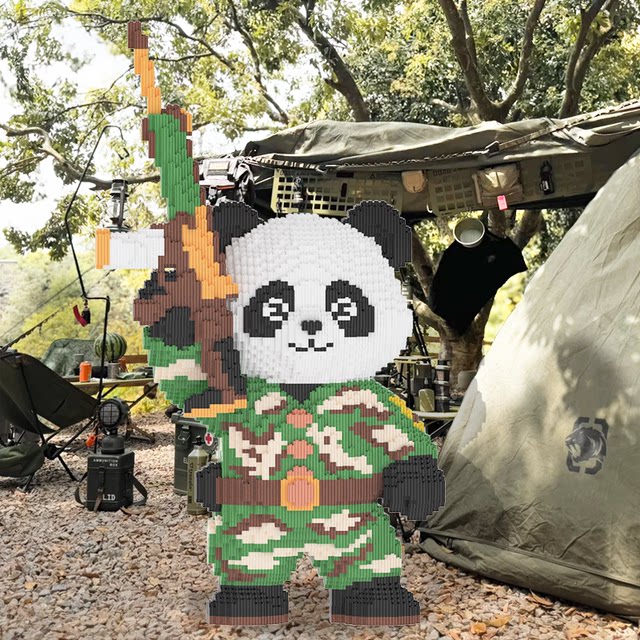 New special forces panda building block puzzle 6 to 12 years old educational assembly toy ornaments adult boy gift