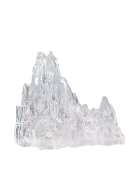 现代简约新中式h山水意境透明水晶假山摆件样板房售楼处酒店装饰