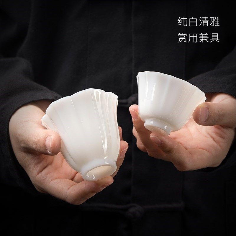 妙莲天香冰种玉瓷主人杯单杯陶瓷中式高档个人专用U茶具茶杯品茗,淘宝优惠券,粉丝福利购,淘宝优惠卷