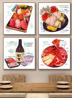 新品寿司店装饰画日式料s理餐厅烧鸟店壁画日料居酒屋日本拉面店