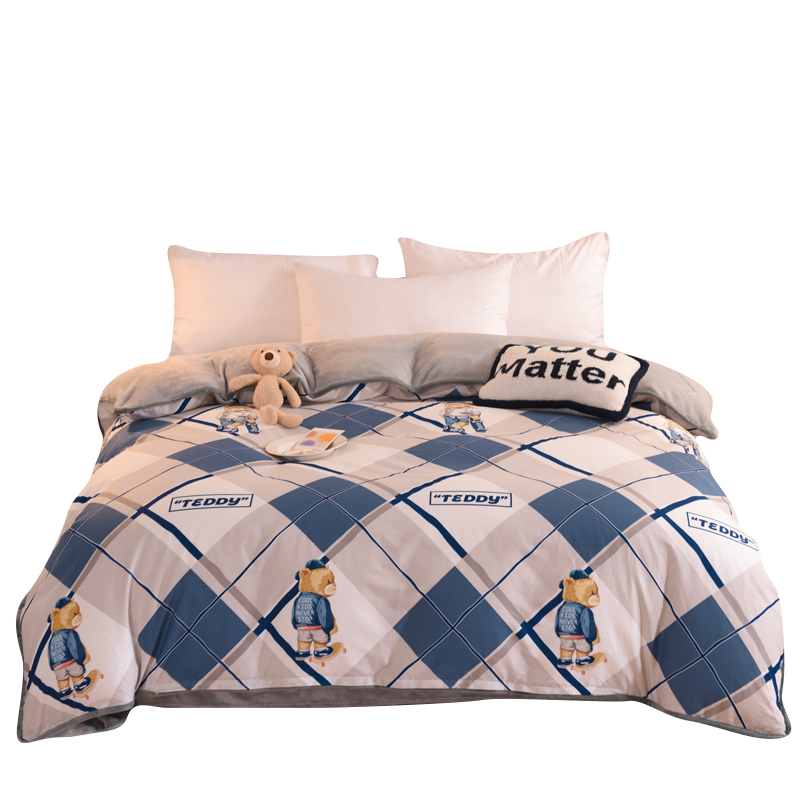 极速定制秋冬单面加绒法兰绒被x套珊瑚绒单件单人5x7ab面全棉被罩 - 图3