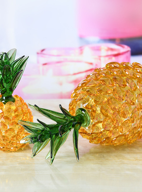 极速大小号水g晶菠萝招财纳福摆件 家居客厅装饰凤梨摆件婚庆礼品