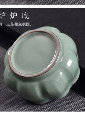 新品龙泉莲花圣杯青瓷香t炉线香盘香家用供奉香薰炉檀香沉香炉插