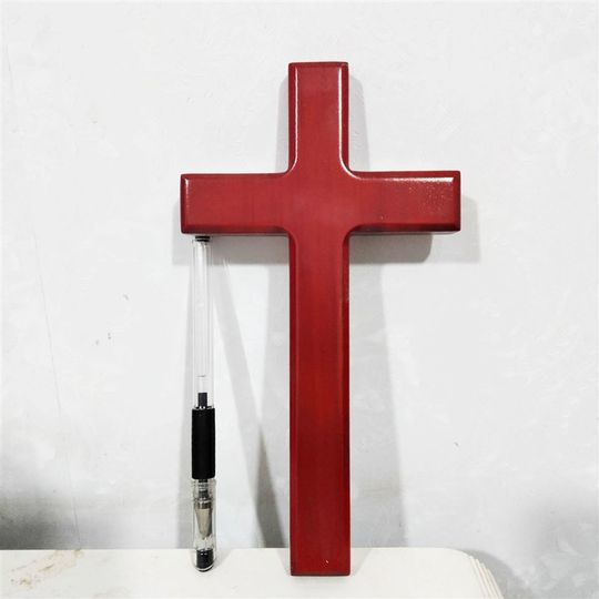 Extremely new solid wood church home living room bedroom study wall hanging R hanging wall decoration wooden cross