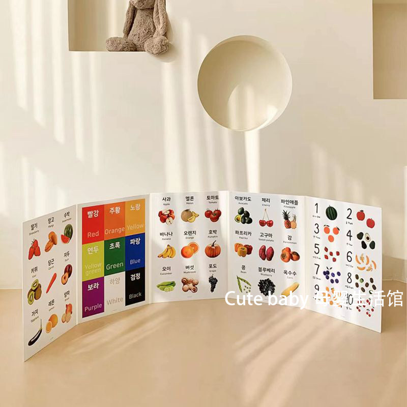 ins韩风立式认知卡屏风折叠双面卡通儿童早教教具画益智玩具镜子,淘宝优惠券,粉丝福利购,淘宝优惠卷