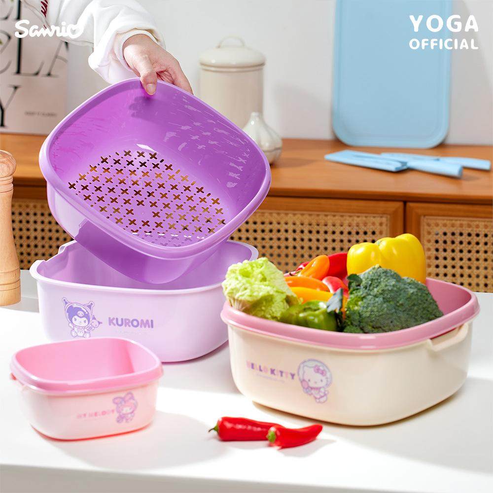 正版三丽鸥Hello kitty美乐蒂酷洛米洗菜盆沥水篮滤水洗水果篮子,淘宝优惠券,粉丝福利购,淘宝优惠卷
