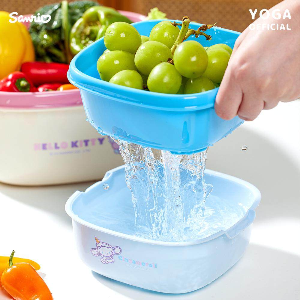 正版三丽鸥Hello kitty美乐蒂酷洛米洗菜盆沥水篮滤水洗水果篮子,淘宝优惠券,粉丝福利购,淘宝优惠卷