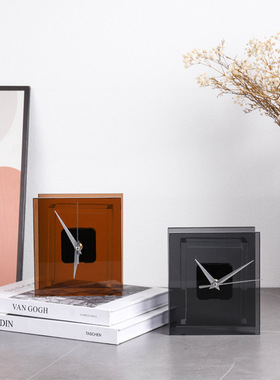 极速现代简约创意设计师水晶茶色时钟样板L房客厅电视柜卧室书房