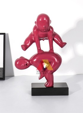 极速北欧跳马f小孩抽象摆件现代简约办公室家居客厅酒柜装饰品雕