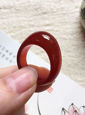 新款精品海蓝宝补水戒指招财转运扳指戒指男女款海蓝宝扳指