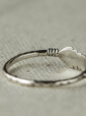 跨境爆款复古羽毛戒指 欧美热卖简约做旧款指环戒指厂家批发