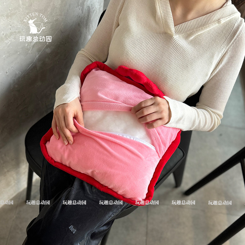 多巴胺猫咪抱枕被子两用办公室午睡靠枕垫空调毯子二合一车载枕头,淘宝优惠券,粉丝福利购,淘宝优惠卷