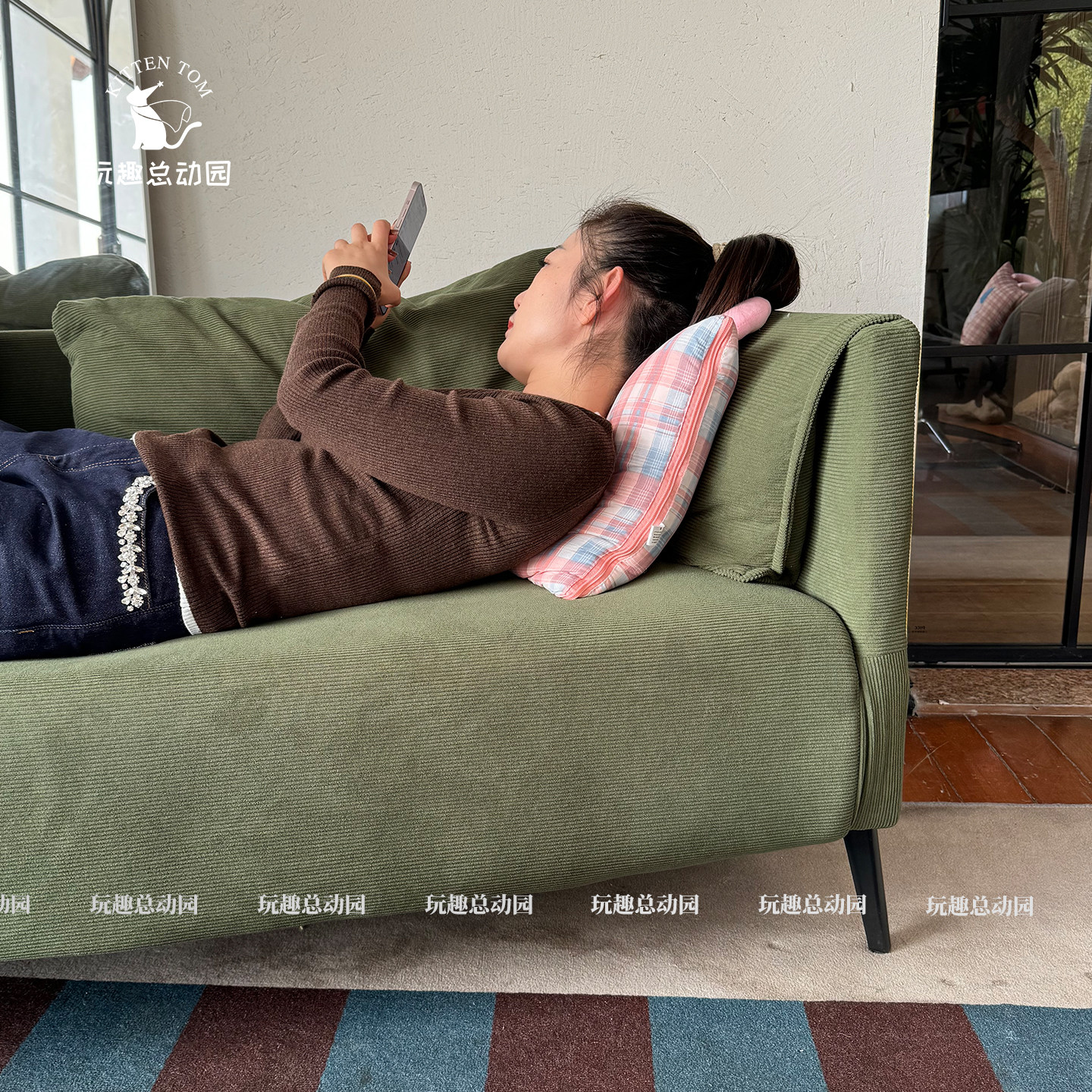 曲奇饼干条纹抱枕被子两用办公室午睡靠枕空调毯子二合一车载枕头,淘宝优惠券,粉丝福利购,淘宝优惠卷