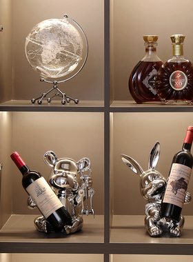 暴力熊酒柜装饰品摆件现代轻奢酒架玄关客厅电Q视柜家居创意工艺