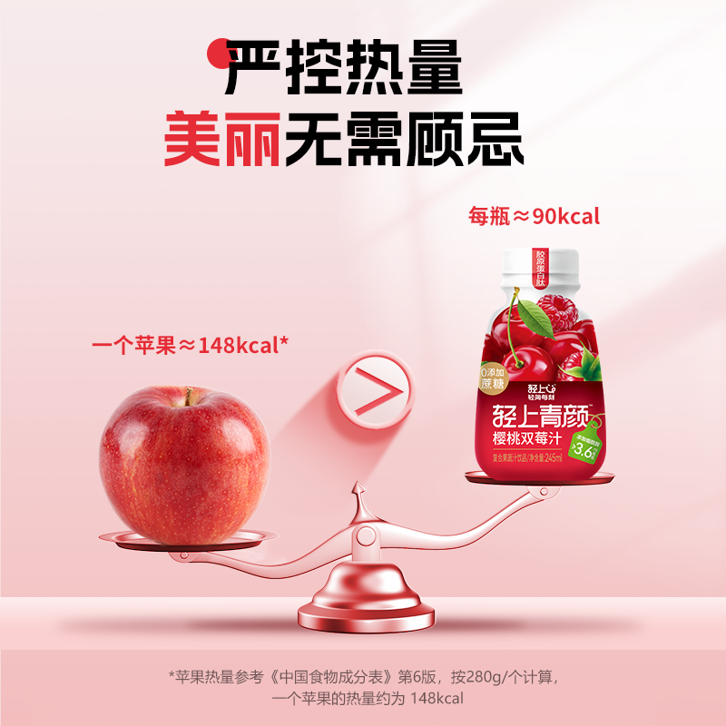 轻上樱桃双莓汁饮料花青素果蔬汁饮品蔓越莓汁车厘子汁官方正品
