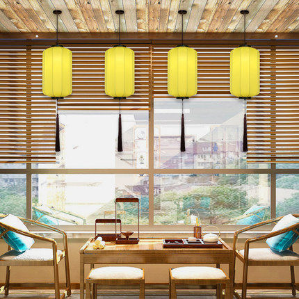 新中式冬瓜布艺灯笼吊灯古典弹力布茶楼红灯笼中国风餐厅客栈宫灯,淘宝优惠券,粉丝福利购,淘宝优惠卷