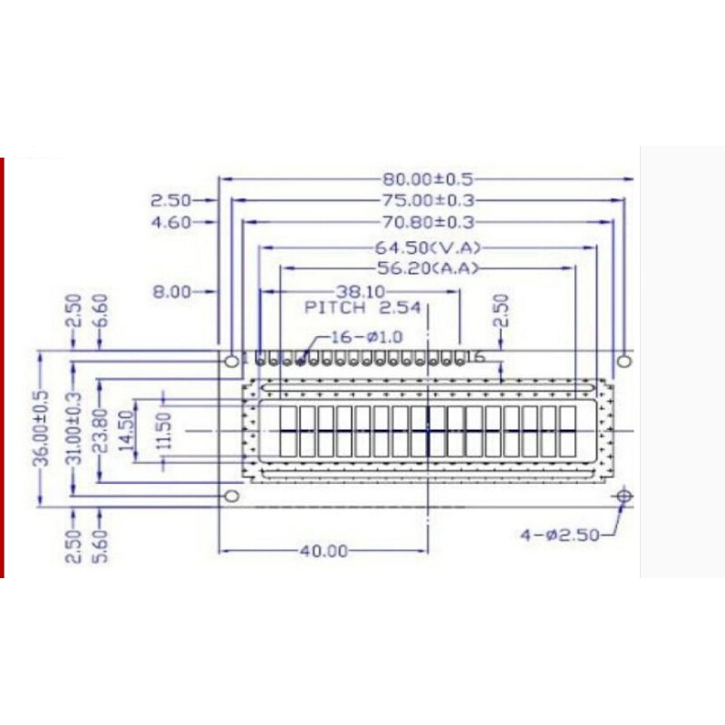 LCD1602兰屏带背光 LCD显示屏1602A-5v 1602液晶屏 5V白字体-图1