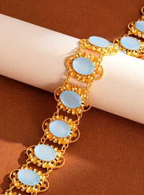 复古宫廷风椭圆Vintage锁骨链