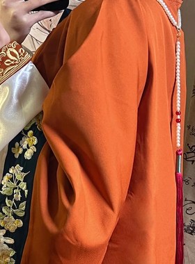 新品[芍a药]红色平安锁璎珞汉服马面裙项链新中式国风背云长流苏