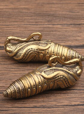极速黄铜小摆件蝉蛹蚕茧复古个性C手把件实心礼品纯铜吊坠民族风