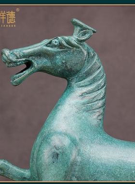 极速纯铜马踏飞燕青铜器仿古工艺品D摆饰家居装饰礼品铜奔马开业
