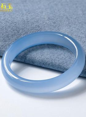 极速玛瑙手镯玉髓女天然s蓝玉镯款冰种镯子玉石条细土耳其镯石色