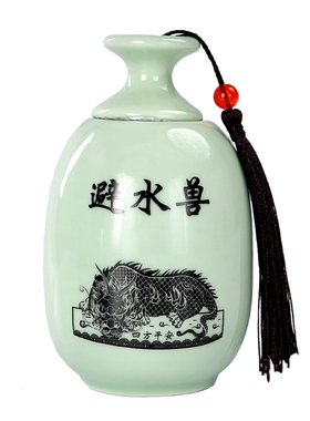 新品避水兽瓶摆件荷花鲤鱼图卫y生间厕所在西北葫芦避水龙瓶厨房