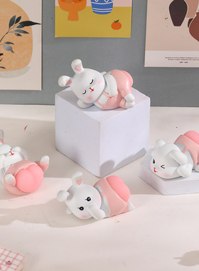 Q弹屁屁君可爱生肖兔子桌面摆件 办公室解压玩具好捏软弹屁股公仔
