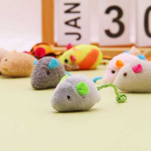 亚马逊新款厂家猫玩具仿真毛绒小老鼠自嗨耐啃咬逗猫鼠猫草猫薄荷 - 图2