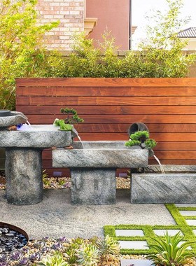 中式庭院水景假山流水o喷泉鱼池户外花园室内景观阳台造景落地摆