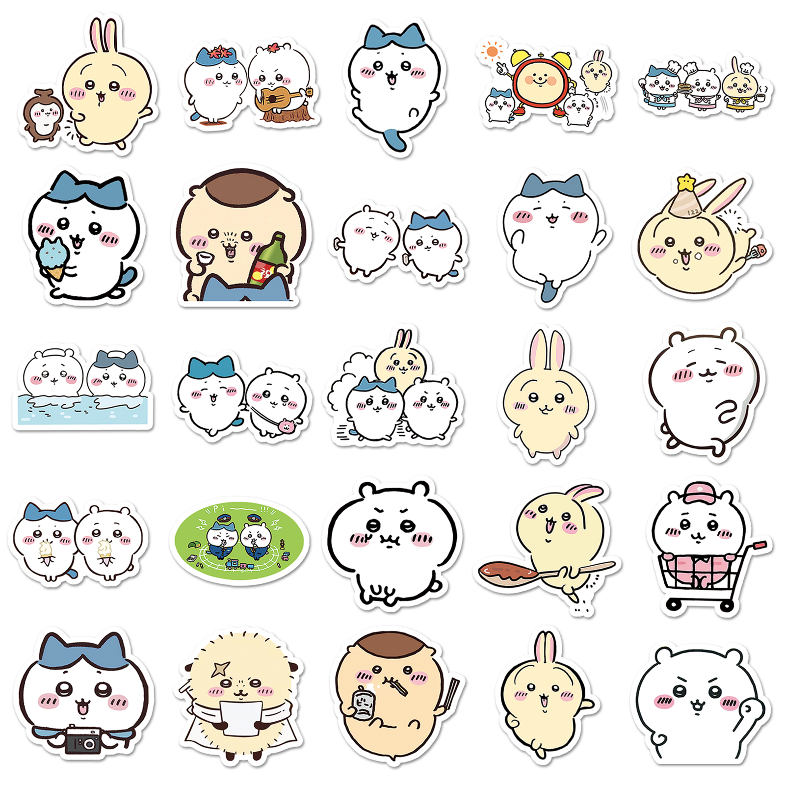 101张Chiikawa贴纸可爱乌萨奇小八日漫卡通小图案装饰笔记本电脑ipad平板手机壳旅行箱保温杯滑板车防水贴纸 - 图0
