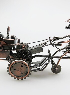 摆件品家b居装饰工艺铁艺模型创意复古拖拉机小金属车风店摆设新