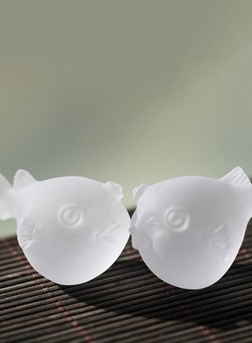 琉璃 嘟嘟鱼 接吻鱼茶宠s 茶席茶桌 桌面室内装饰送礼摆件工艺品
