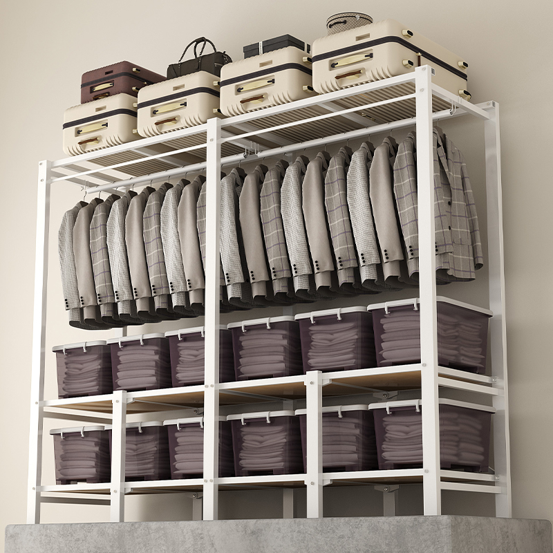 卧室家用免安装布衣柜双人可折叠大柜子出租房经济型可带走挂衣橱 - 图1