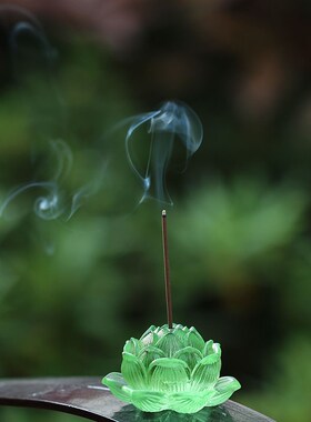 莲花琉璃香插线香香座摆件居家客厅茶室摆P放装饰室内熏香用品