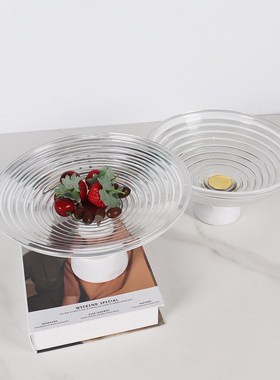 新款设计欧式大理石圆形果盘果篮创意客厅餐厅酒T店桌面装饰品摆