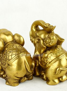 纯铜大象风水象吉祥(象)吸y水象 招财象家居摆件二相保官/对
